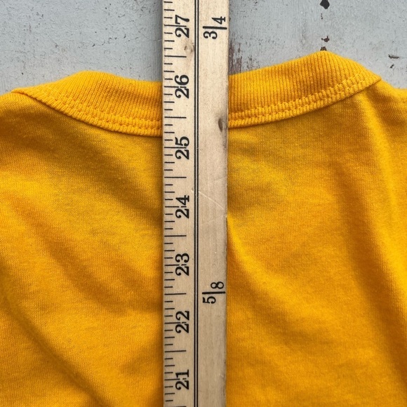 Men's Vintage Russell T-Shirt Yellow Football M Crew USA Single Stitch 100 Years - Picture 13 of 13